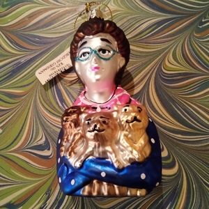 Crazy Cat Lady Glass Christmas Tree Ornament NWT
